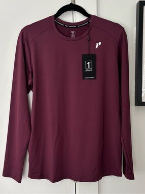 NWT Men's 1st Phorm Long sleeve crew neck tshirt size small burgundy